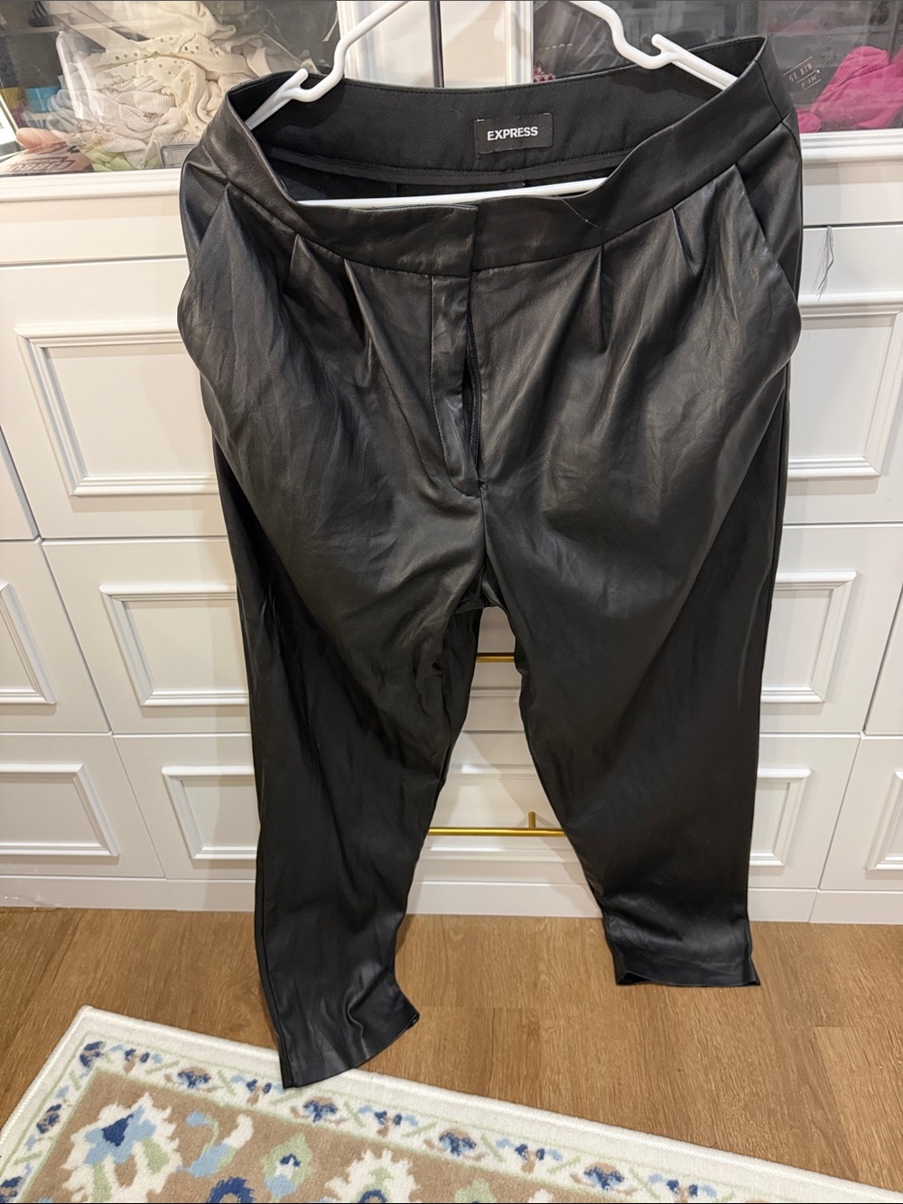 Express Black Faux Leather Dress Pants for women size 10
